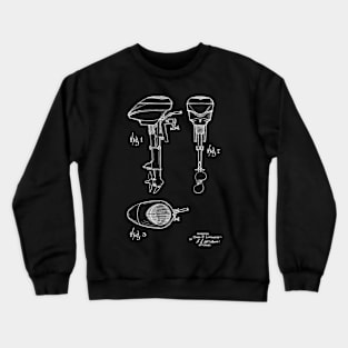 outboard motor for boats Vintage Patent Hand Drawing Crewneck Sweatshirt